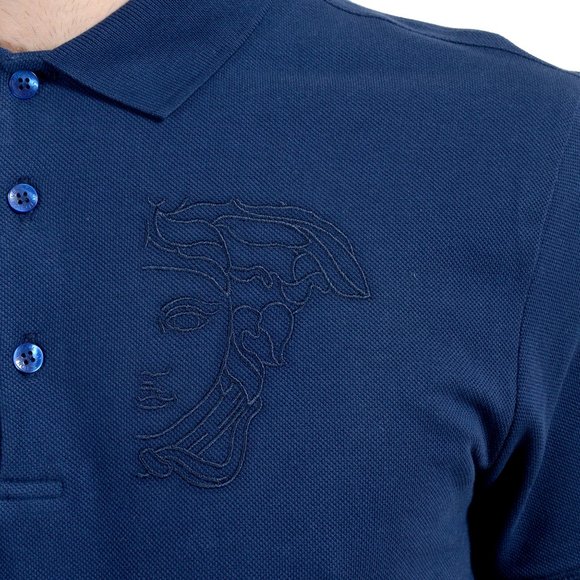 Versace Collection Men's Dark Blue Polo Shirt - Picture 5 of 7